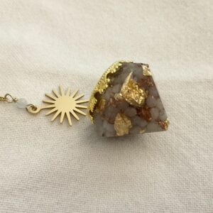 Pendule Divinatoire Orgonite en Morganite - Féminité Sacrée