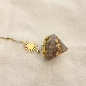 Pendule Divinatoire Orgonite en Morganite - Féminité Sacrée