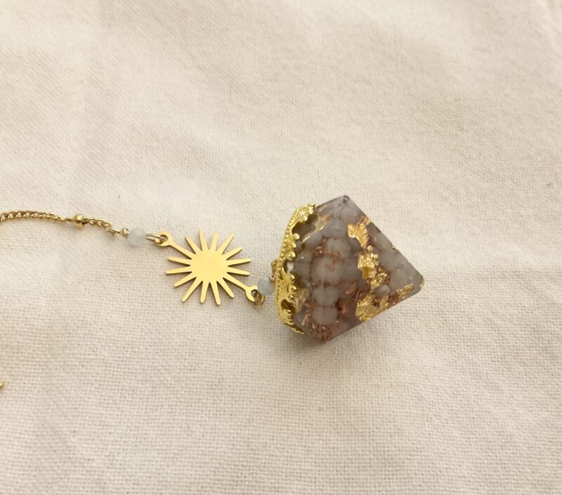 Pendule Divinatoire Orgonite en Morganite - Féminité Sacrée