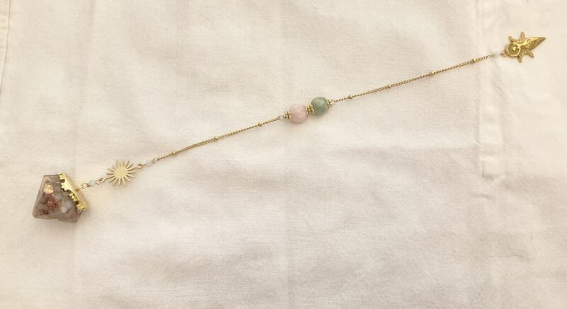 Pendule Divinatoire Orgonite en Morganite - Féminité Sacrée