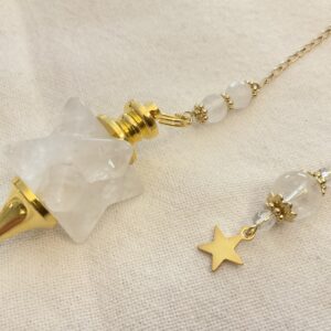 Pendule de divination Merkabah en Cristal de roche