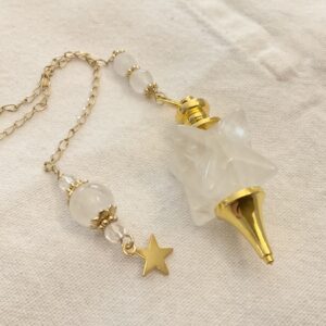 Pendule de divination Merkabah en Cristal de roche