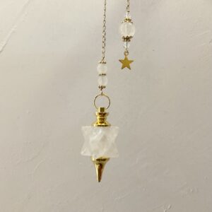 Pendule de divination Merkabah en Cristal de roche