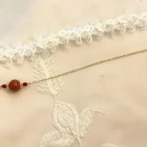 Pendule de divination en Jaspe rouge & Fleur de vie