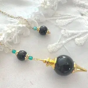 Pendule de radiesthésie sephoroton en Onyx & Obsidienne