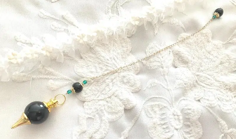 Pendule de radiesthésie sephoroton en Onyx & Obsidienne