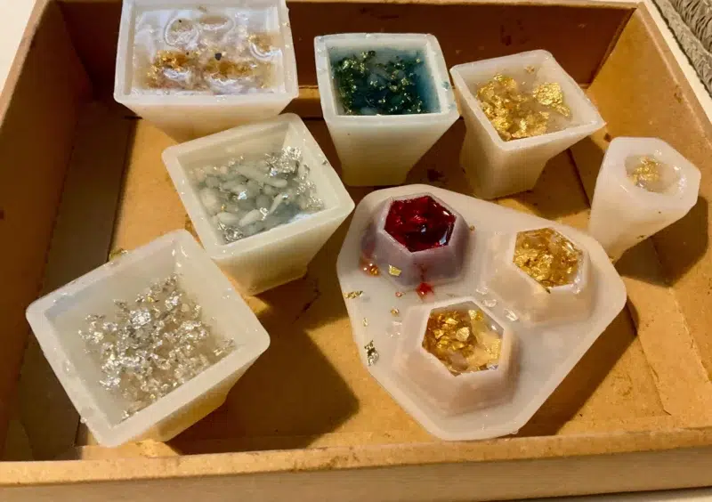 Pendule divinatoire avec Orgonite en Fluorite - fait-main