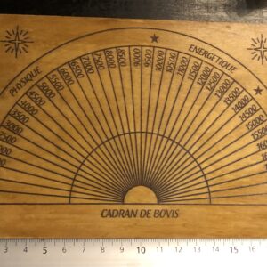 Planche de radiesthésie - Cadran de Bovis / Echelle de Bovis - Français/English/Español/Italien
