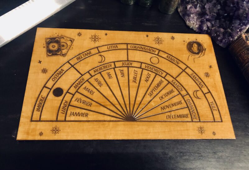 Planche de radiesthésie - CALENDRIER
