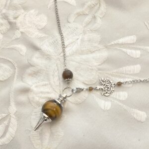 Collier Pendule séphoroton Oeil de tigre et Arbre de vie