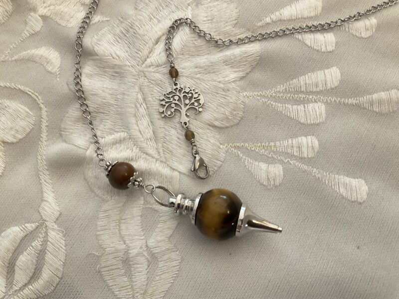 Collier Pendule séphoroton Oeil de tigre et Arbre de vie