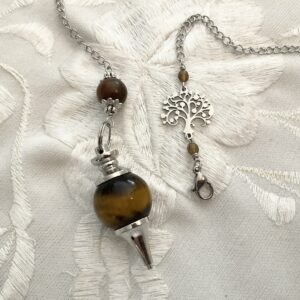 Collier Pendule séphoroton Oeil de tigre et Arbre de vie