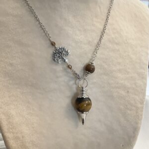 Collier Pendule séphoroton Oeil de tigre et Arbre de vie