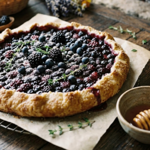 Tarte aux myrtilles et aux mûres