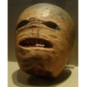 Un moulage en plâtre d'une lanterne d'Halloween irlandaise traditionnelle au Musée de la Vie Rurale, en Irlande. Un rutabaga ou un navet étaient souvent utilisés.