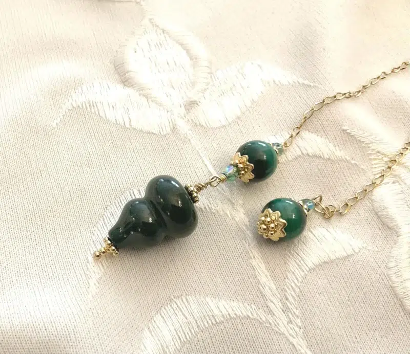 il_fullxfull.7724537510_ktdh Pendule divinatoire en Malachite et Acier inoxydable doré