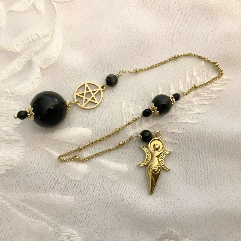 Pendule de radiesthésie obsidienne