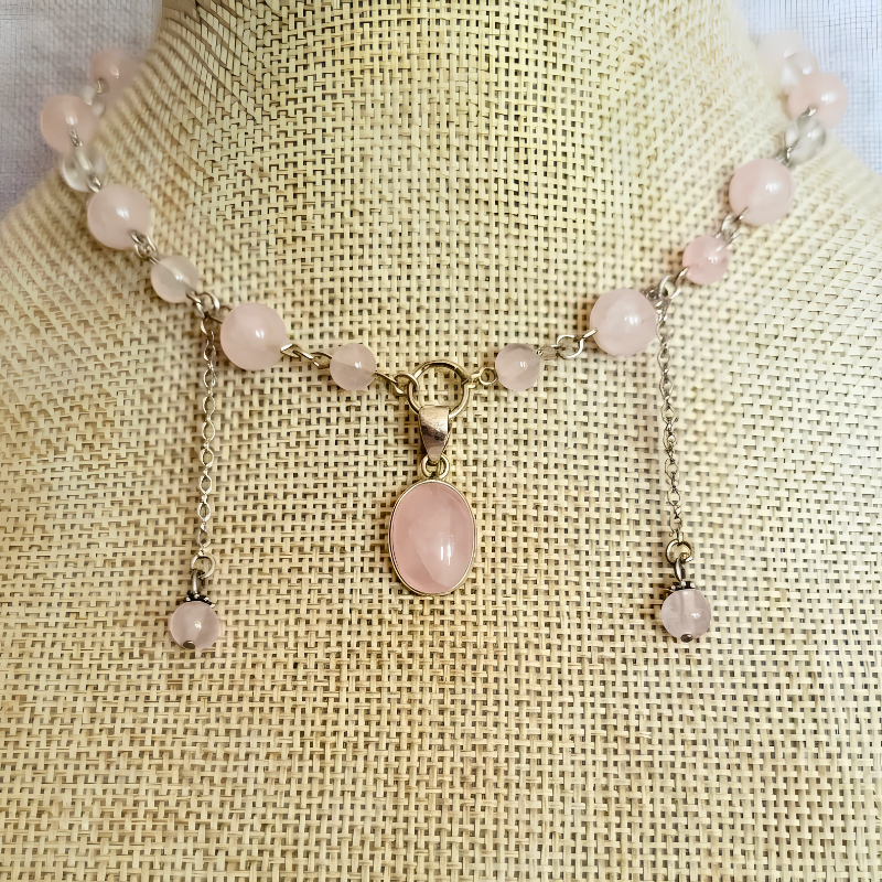 collier princesse quartz rose