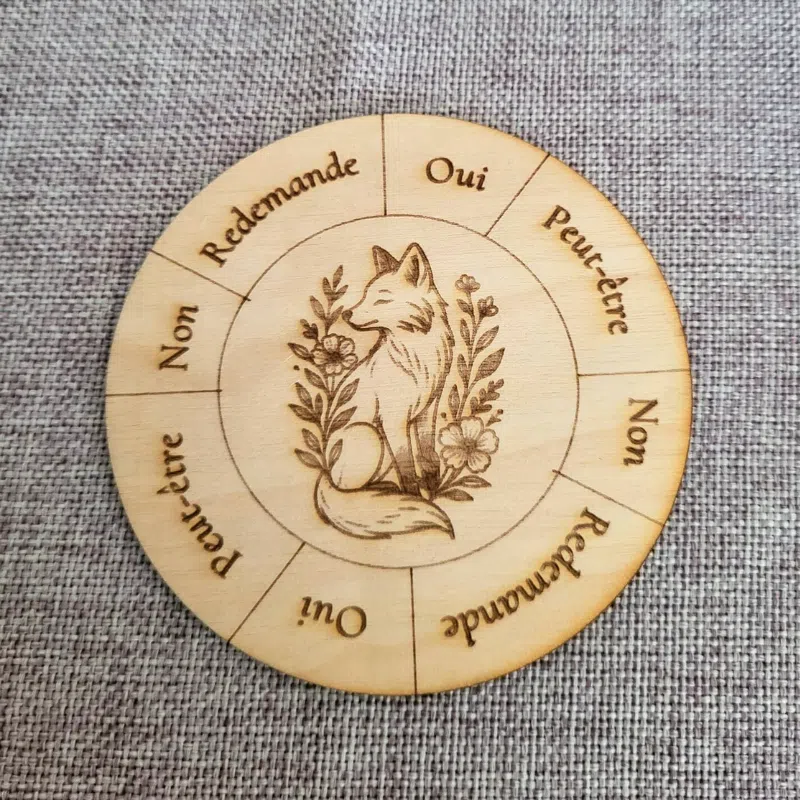 Plaque de pendule en bois - Renard