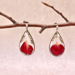 Boucles d'oreilles : "Mémoire de Rose" - Collection Herbier figé