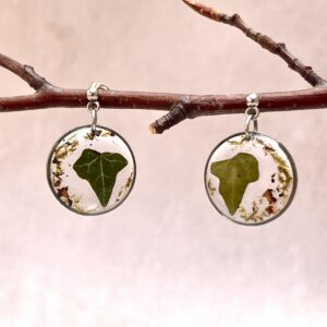 Boucles d'oreilles : "Lierre éternel" - Collection Herbier figé