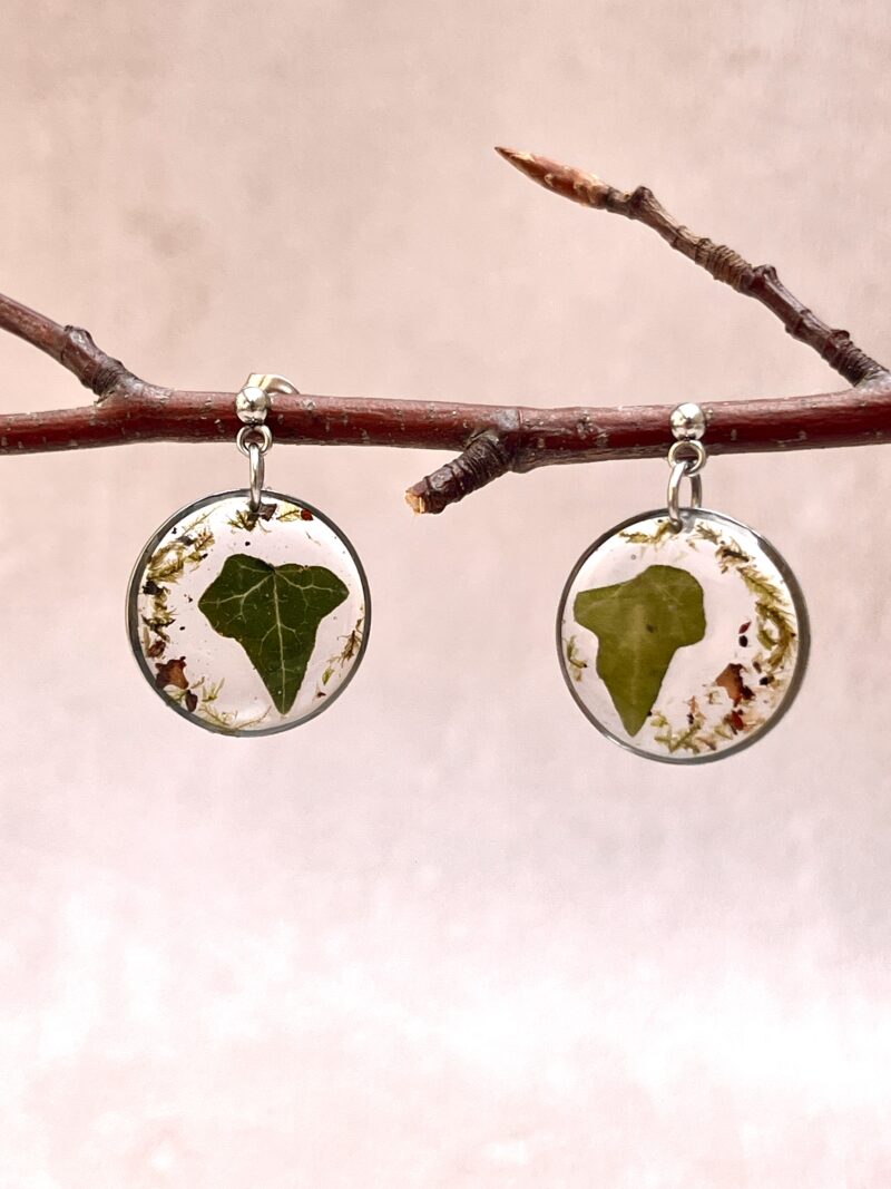 Boucles d'oreilles : "Lierre éternel" - Collection Herbier figé