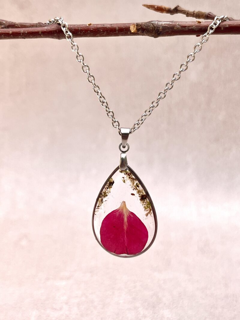 Collier « Mémoire de Rose » - Collection Herbier figé