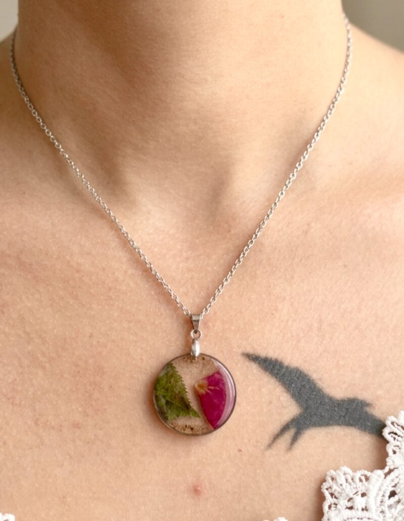 Collier « Mémoire de Rose » - Collection Herbier figé
