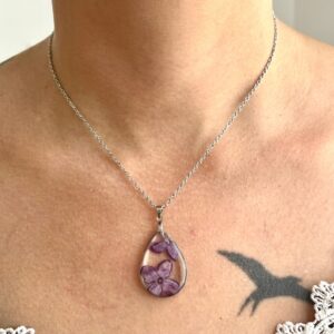 Collier " Âme de Lilas " - Collection Herbier figé