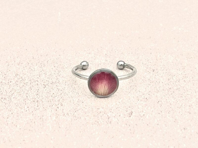 Bague « Mémoire de rose » - Collection Herbier figé