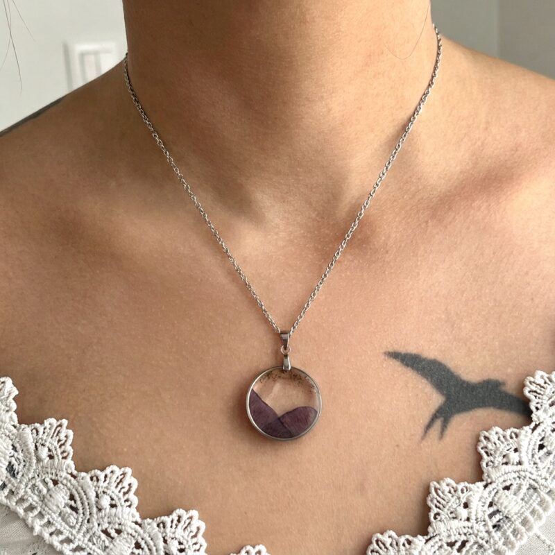 Collier " Clématite du vent " - Collection Herbier figé