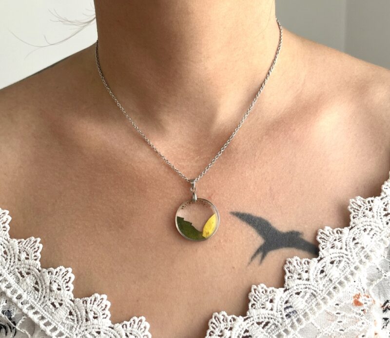 Collier "Lumière de Tournesol " - Collection Herbier figé