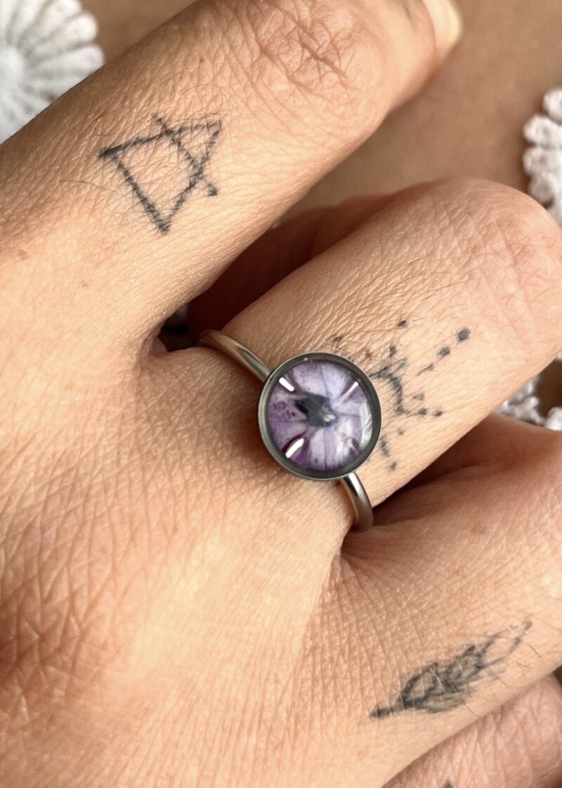 Bague "Âme de lilas" - Collection Herbier figé