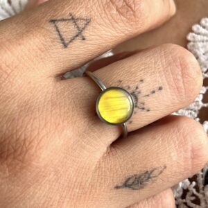 Bague "Lumière de Tournesol" - Colletion Herbier figé