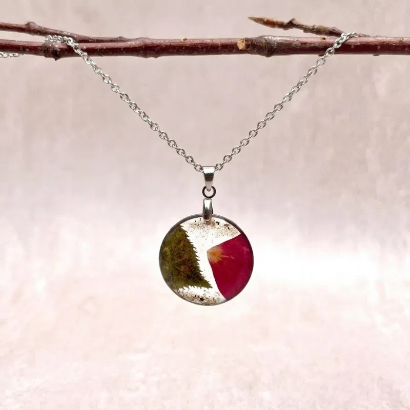 Collier « Mémoire de Rose » - Collection Herbier figé