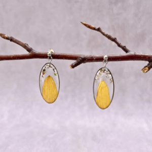 Boucles d'oreilles " Lumière de Tournesol " - Collection Herbier figé
