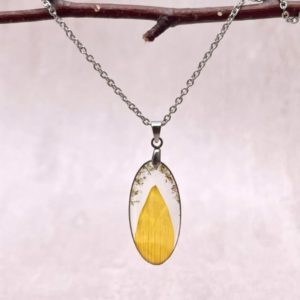 Collier » Lumière de Tournesol » – Collection Herbier figé