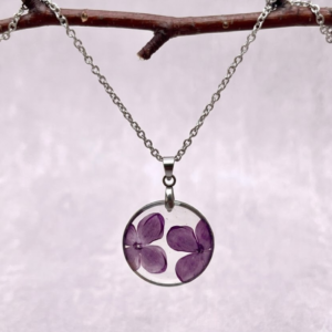 Collier " Âme de Lilas " - Collection Herbier figé