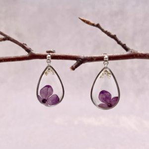 Boucles d’oreilles » Âme de lilas » – Collection Herbier figé