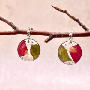Boucles d’oreilles : « Mémoire de Rose » – Collection Herbier figé