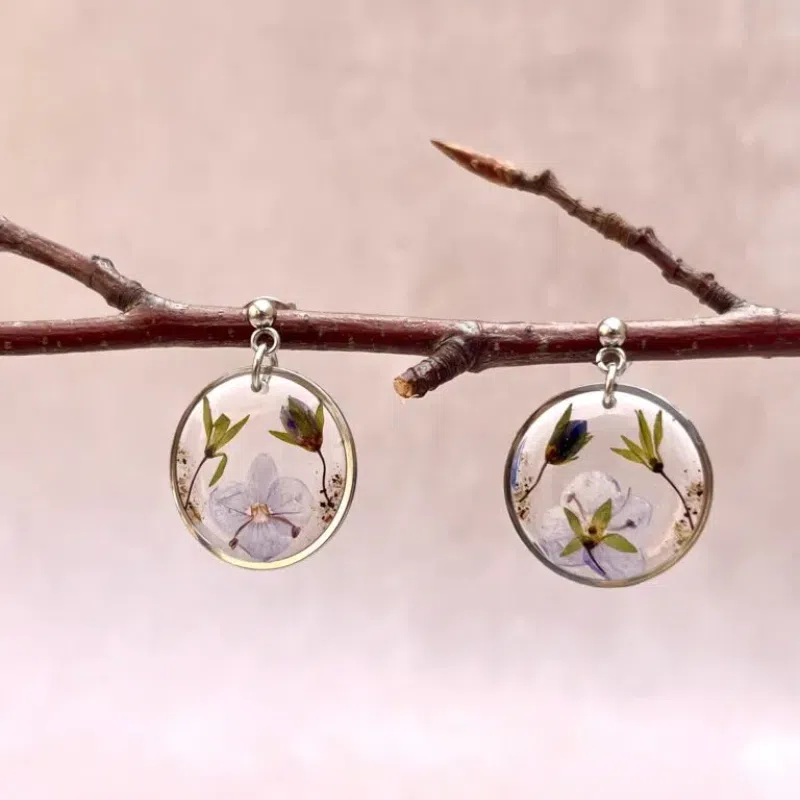 Boucles d'oreilles " Balade de Véronica " - Collection Herbier figé