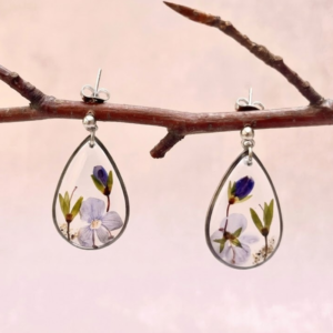 Boucles d'oreilles " Balade de Véronica " - Collection Herbier figé