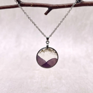 Collier " Clématite du vent " - Collection Herbier figé