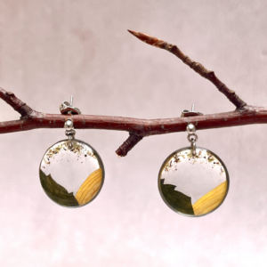 Boucles d'oreilles " Lumière de Tournesol " - Collection Herbier figé