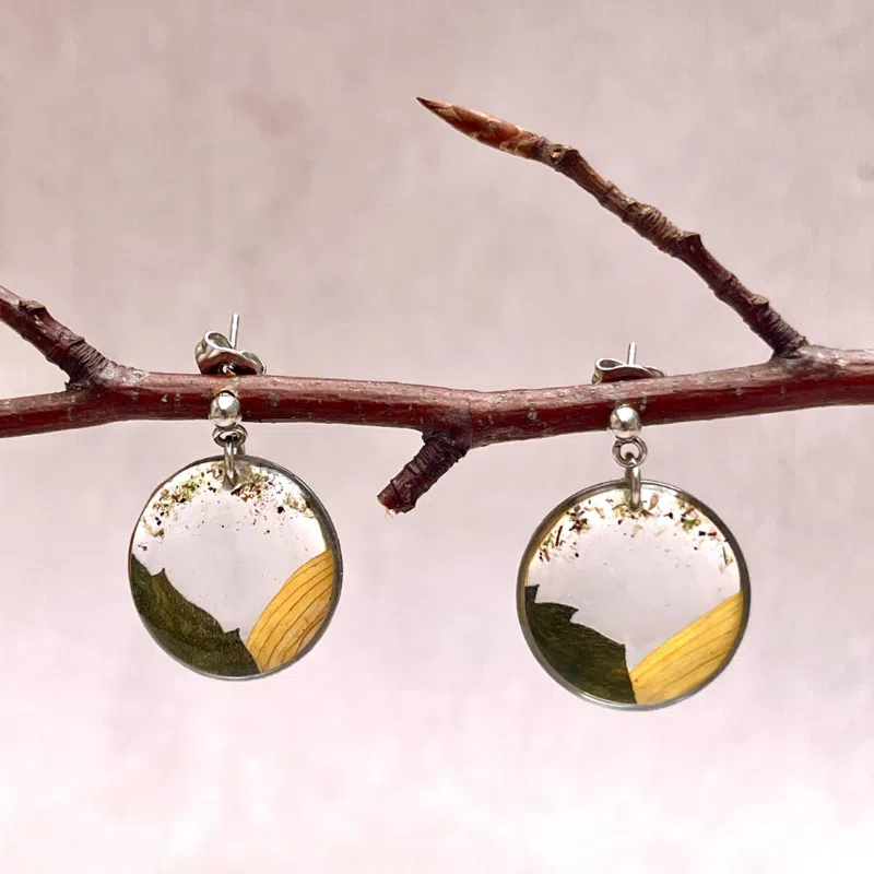 Boucles d'oreilles " Lumière de Tournesol " - Collection Herbier figé