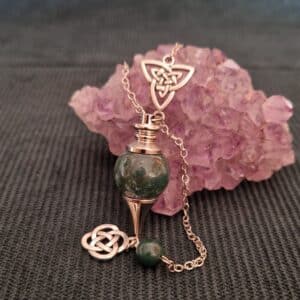 Pendule Divinatoire Séphoroton en Agate Mousse