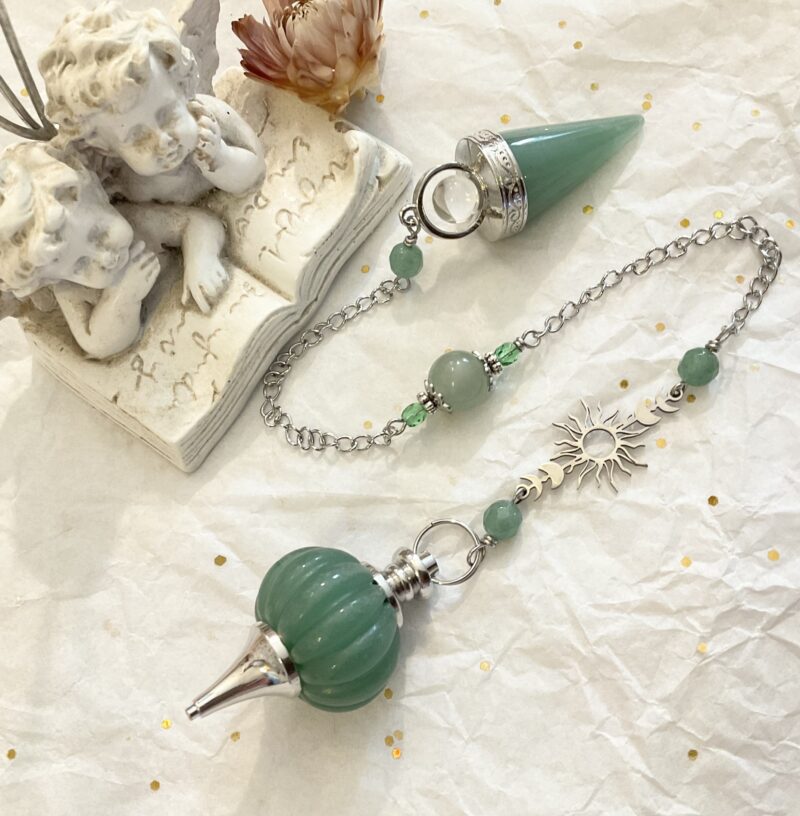 Pendule Modulable en Aventurine - Soleil et Lune